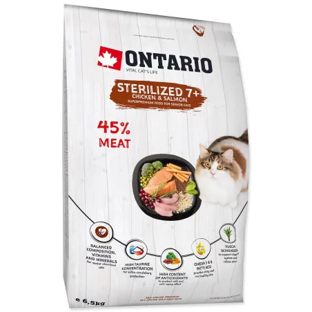 Krmivo Ontario Cat Sterilised 7+6,5kg