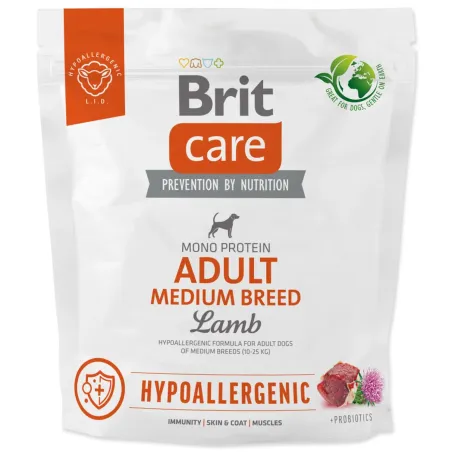 Krmivo Brit Care Dog Hypoallergenic Adult Medium Breed Lamb 1kg