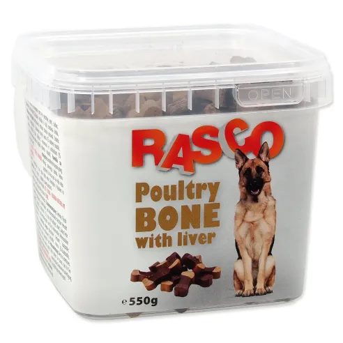 Pochúťka Rasco kosť hydinová s&nbsp;pečienkou 2,5cm 550g