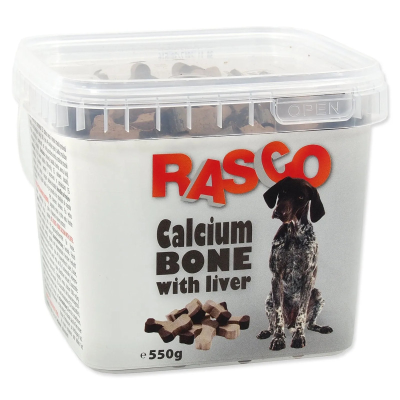 Pochúťka Rasco kosť kalciová s&nbsp;pečienkou 2,5cm 550g