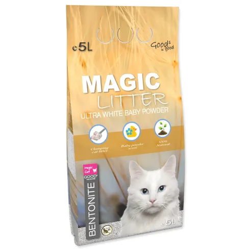 Podstielka Magic Litter Bentonite Ultra White Baby Powder 5L/4,4kg