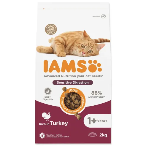 Krmivo IAMS Cat Adult Sensitive Digestion Turkey 2kg