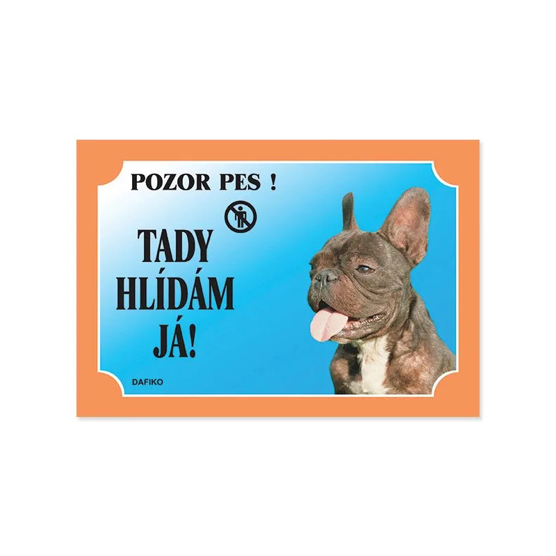 Tabuľka Dafiko francúzsky buldog tmavý