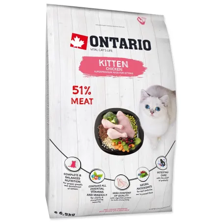 Krmivo Ontario Kitten Chicken 6,5kg