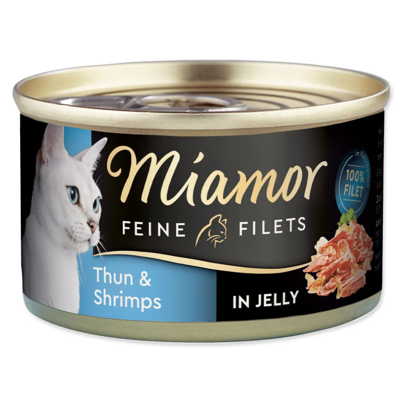 Konzerva Miamor Feine Filets Adult tuniak s krevetami v želé 100g Konzerva Miamor Feine Filets Adult tuniak s krevetami v želé 100g