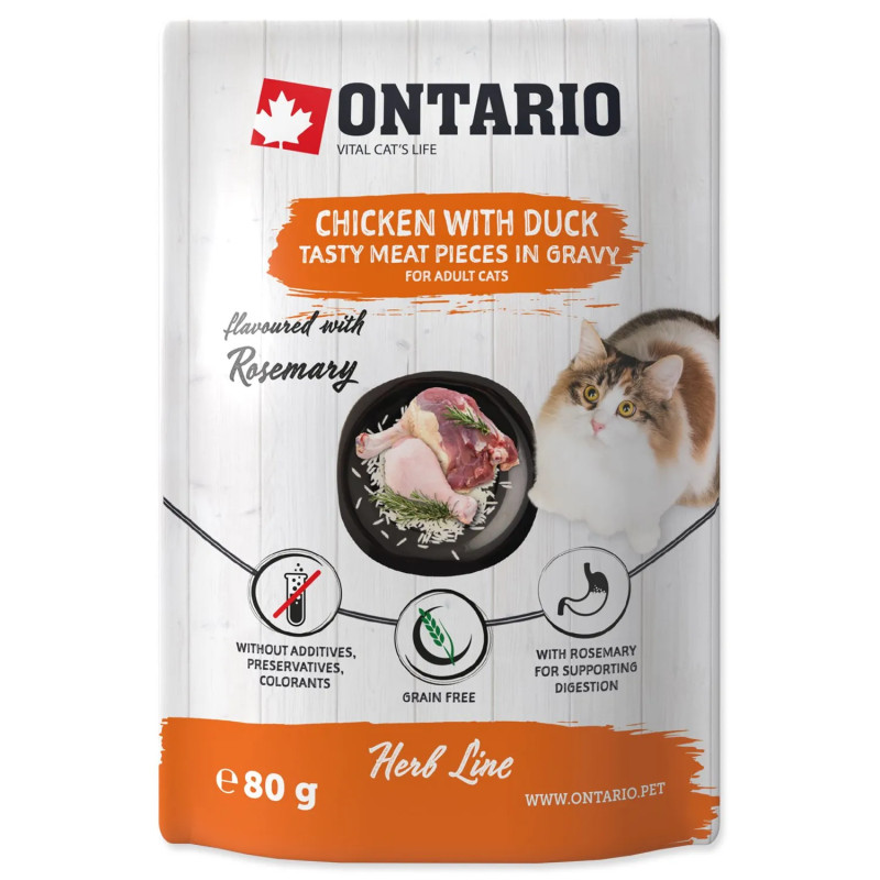 Kapsička Ontario kura a kačka v omáčke 80g Kapsička Ontario kura a kačka v omáčke 80g