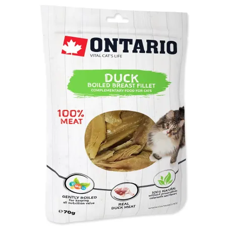 Pochúťka Ontario kačka, varené prsné filety 70g