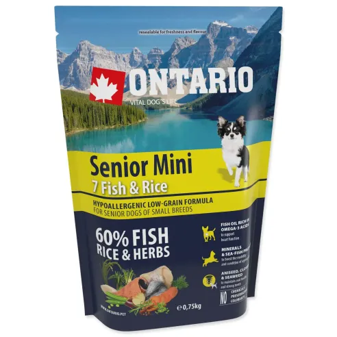 Krmivo Ontario Senior Mini Fish & Rice 0,75kg