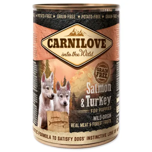 Konzerva Carnilove Wild Meat Puppy losos a morka 400g