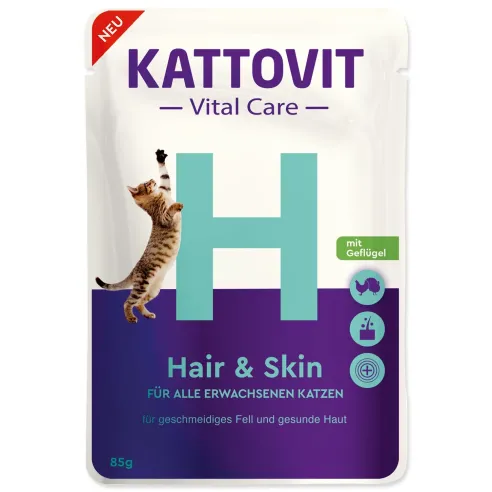 Kapsička Kattovit Vital Care Hair/Skin hydina 85g