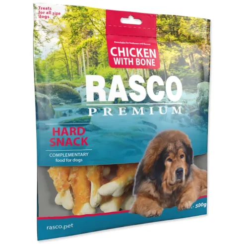 Pochúťka Rasco Premium kuracím obalené kosti 500g
