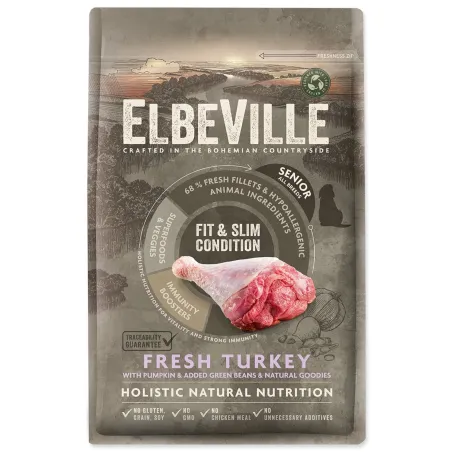 Krmivo ELBEVILLE Senior All Breeds Fit and Slim Condition Fresh Turkey 4kg