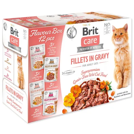 Kapsičky Brit Care Cat Flavour box filety v omáčke Multi 12x85g