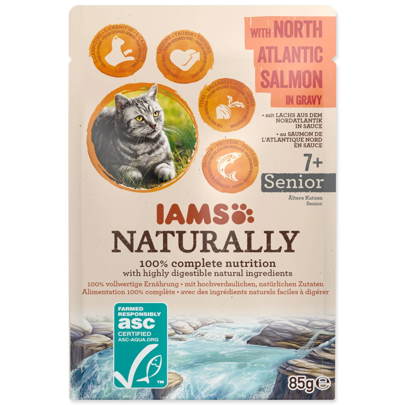 Kapsička IAMS Naturally Senior losos v omáčke 85g Kapsička IAMS Naturally Senior losos v omáčke 85g