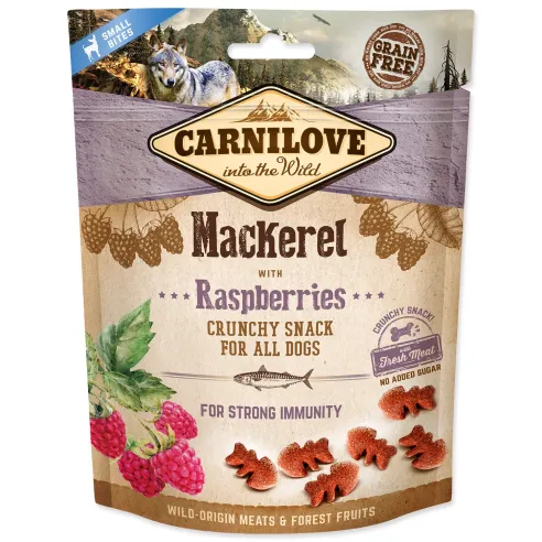 Pochúťka Carnilove Dog Crunchy Snack makrela s malinami 200g