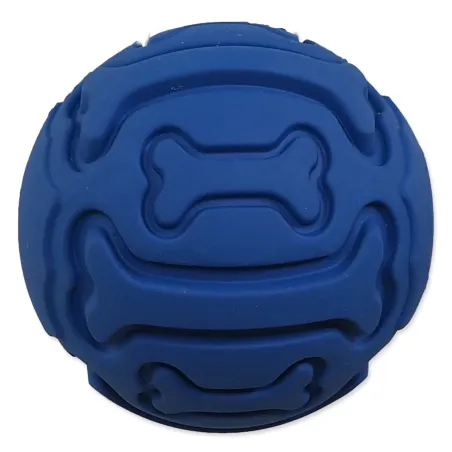 Lopta Dog Fantasy gumová, vzor kosť pískacia modrá 7,5cm