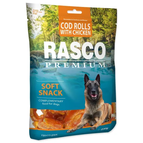 Pochúťka Rasco Premium treska obalená kuracím mäsom, rolky 230g