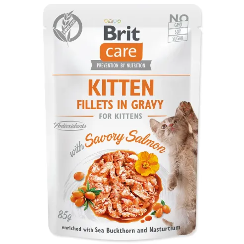 Kapsička Brit Care Cat Kitten losos, filety v omáčke 85g