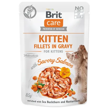 Brit Care Cat Kitten Fillets in Gravy Savory Salmon 85 g