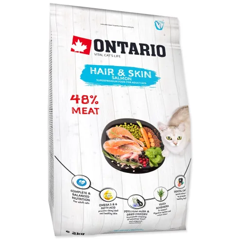 Krmivo Ontario Cat Hair & Skin 2kg