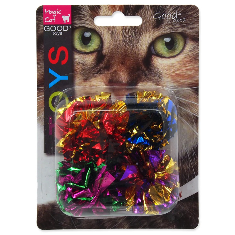Hračka Magic Cat loptička so strapcami lesklá 3,75cm 4ks Hračka Magic Cat loptička so strapcami lesklá 3,75cm 4ks