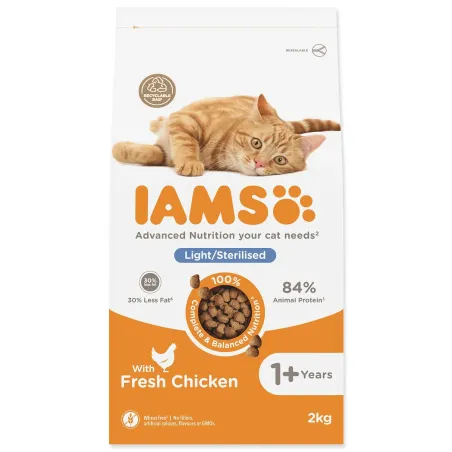 Krmivo IAMS Cat Adult/Senior Weight Control/Sterilized Chicken 2kg