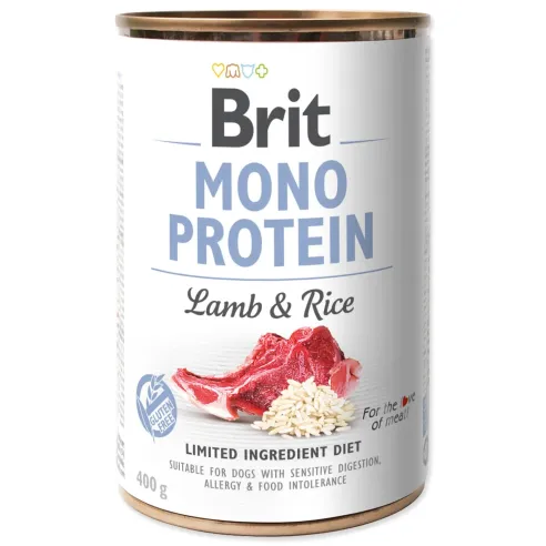 Konzerva Brit Mono protein jahňa s ryžou 400g