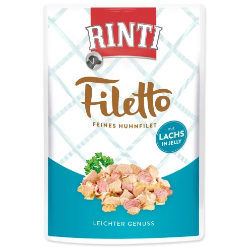 Kapsička Rinti Filetto Adult kura a losos v želé 100g