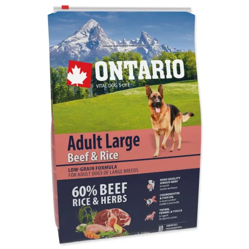 Krmivo Ontario Adult Large Beef & Rice 2,25kg