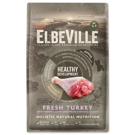 Krmivo ELBEVILLE Puppy and Junior Mini Healthy Development Fresh Turkey 4kg