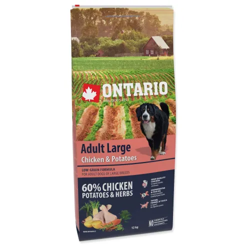 Krmivo Ontario Adult Large Chicken & Potatoes 12kg