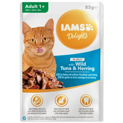 Kapsička IAMS Delights Adult tuniak a sleď v želé 85g