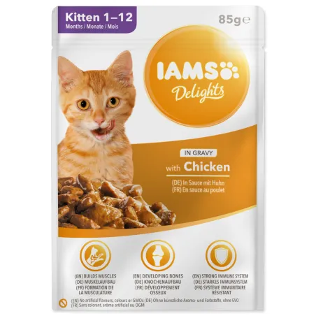 Kapsička IAMS Delights Kitten kura v omáčke 85g