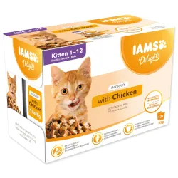IAMS Delights Kitten kura v omáčke multipack 12 x 85 g