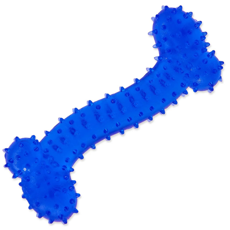 Hračka Dog Fantasy Kosť gumová modrá 11 cm