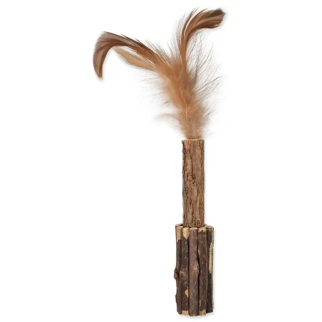 Hračka Magic Cat Natural Fun drievko s prírodnými pierkami 15cm