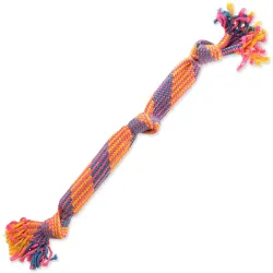 Hračka Dog Fantasy preťahovadlo farebné so zvukom 3 knôty 53cm