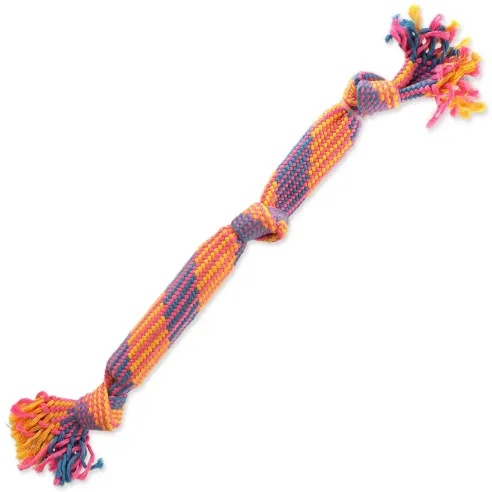 Hračka Dog Fantasy preťahovadlo farebné so zvukom 3 knôty 53cm