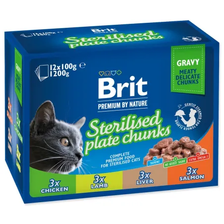 Kapsička Brit Premium Cat Meat Sterilisod mix v omáčke Multi 12x100g