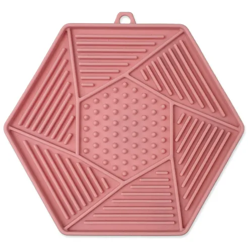 Podložka lízacia Epic Pet Lick&Snack hexagon svetlo ružový 17x15cm