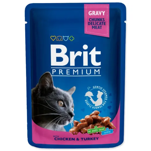 Kapsička Brit Premium Cat kura a morka 100g