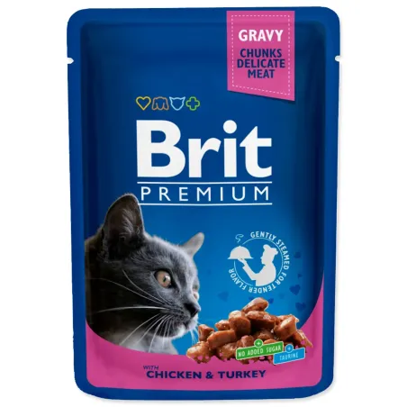 Kapsička Brit Premium Cat kura a morka 100g