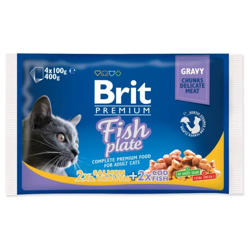 Kapsička Brit Premium Cat Family Plate v omáčke Multi 400g (4x100g)