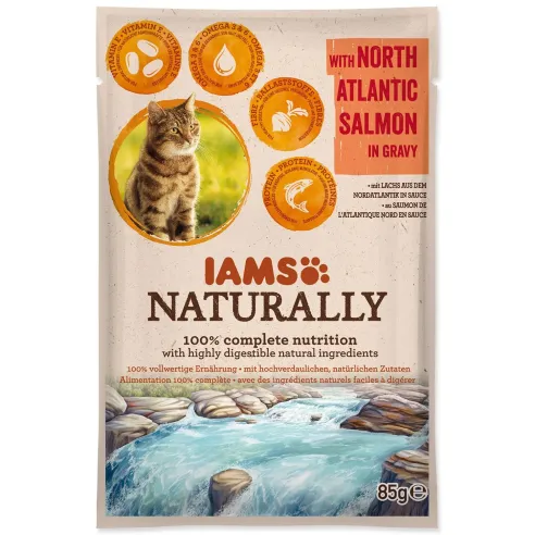 Kapsička IAMS Naturally Adult losos v omáčke 85g