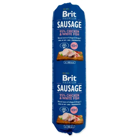 Saláma Brit Sausage kura a biela ryba 800g