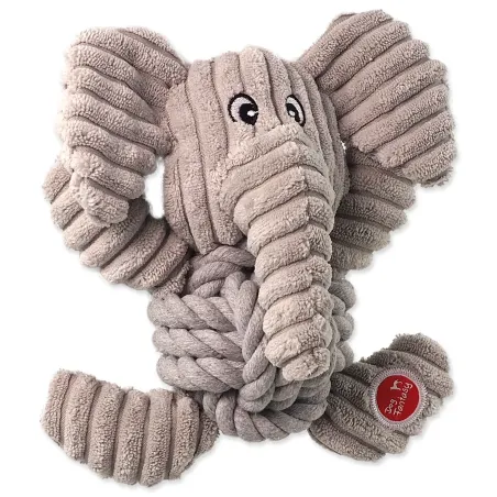 Hračka Dog Fantasy Safari slon s uzlom pískací 18cm