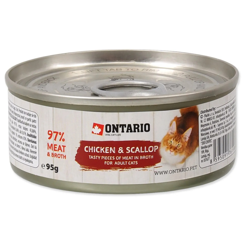 Ontario Cat kuracie kúsky a mušle 95 g Ontario Cat kuracie kúsky a mušle 95 g