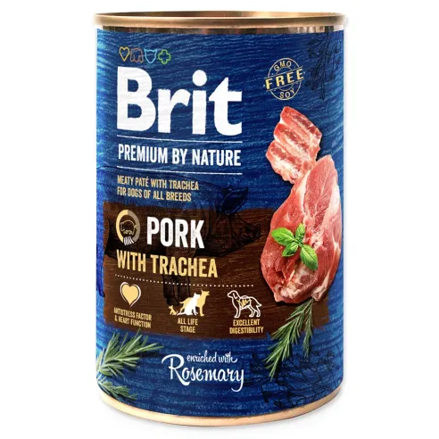 Konzerva Brit Premium by Nature bravčové s priedušnicou 400g