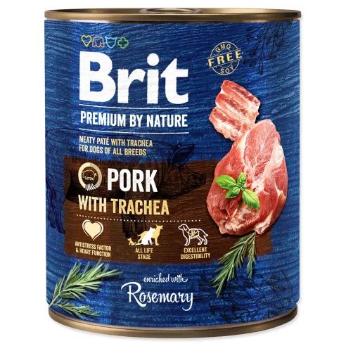 Konzerva Brit Premium by Nature bravčové s priedušnicou 800g