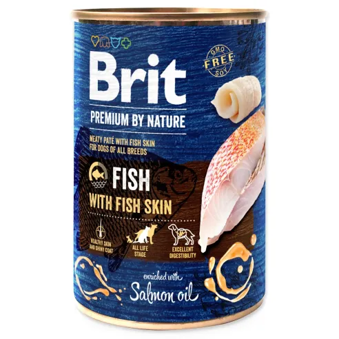 Konzerva Brit Premium by Nature ryba s kožou 400g